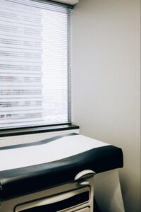 An examination room in a doctor’s office.